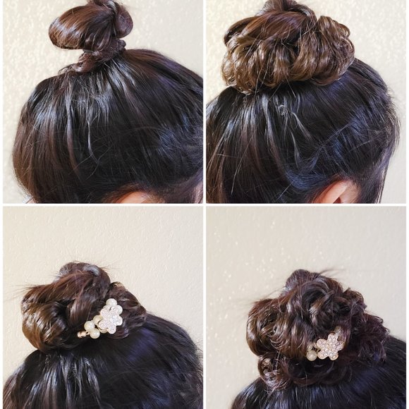 Curly Messy Hair Bun, Synthetic Hair Scrunchie, Hair Bun Pony Tail - Picture 3 of 4